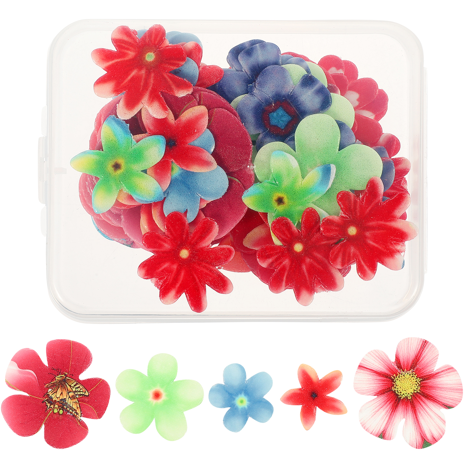 Edible Flowers for Cakes 1 Box of Edible Flowers for Cake Decorative Rice Paper Flowers Edible Cake Decors Cupcake Toppers, Women's, Size: 15x12x3CM